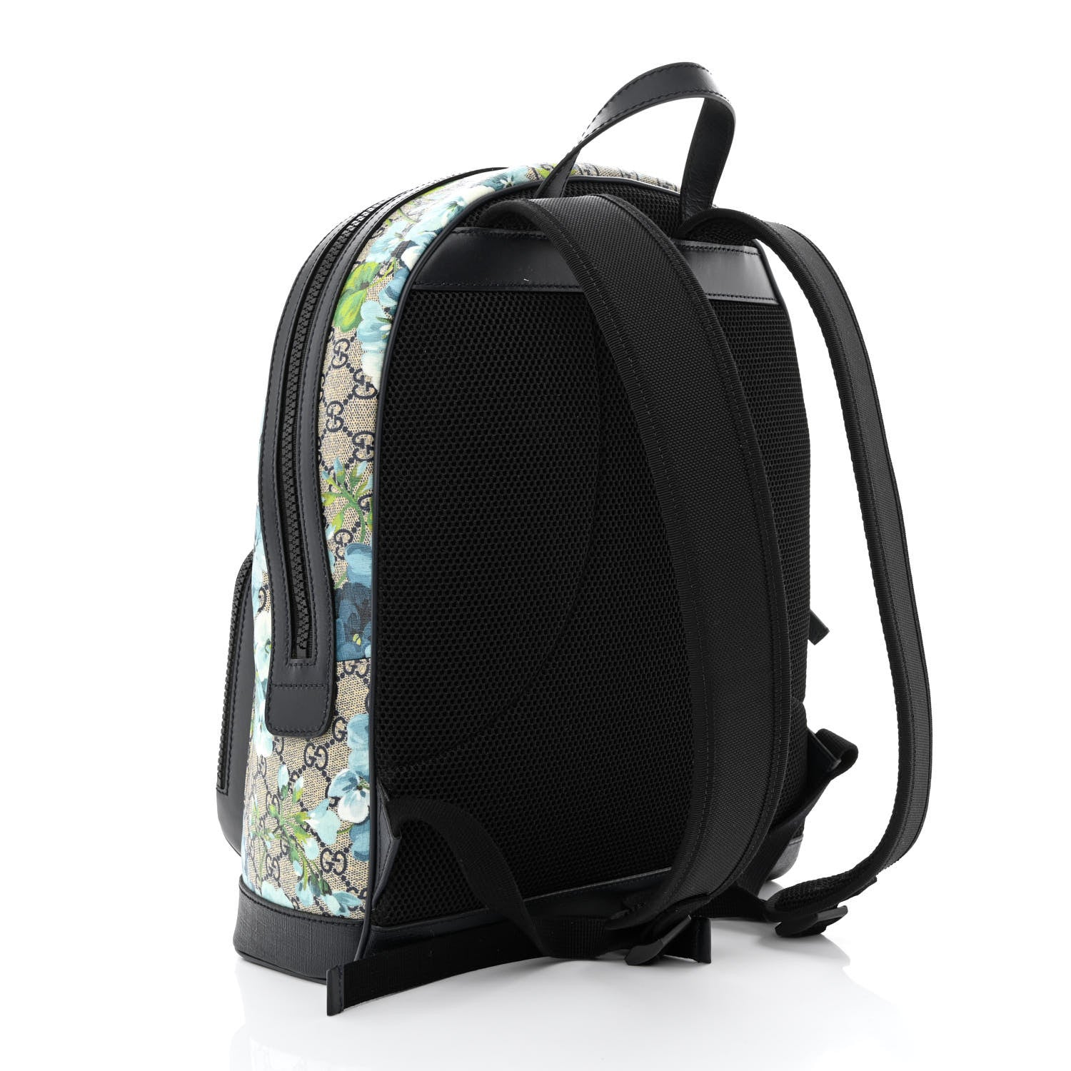 Gucci GG Supreme Monogram Blooms Medium Day Backpack Beige Blue Navy 3 of 13