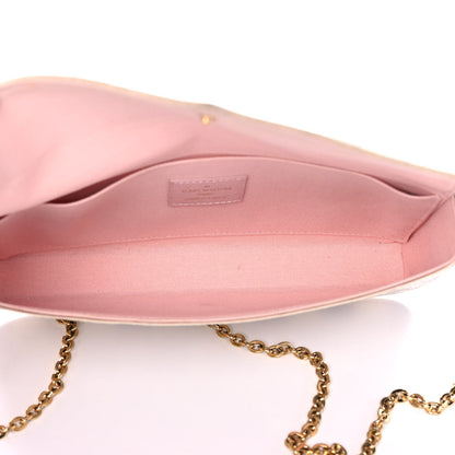 Louis Vuitton Damier Azur Pochette Felicie Chain Wallet Rose Ballerine 6 of 16