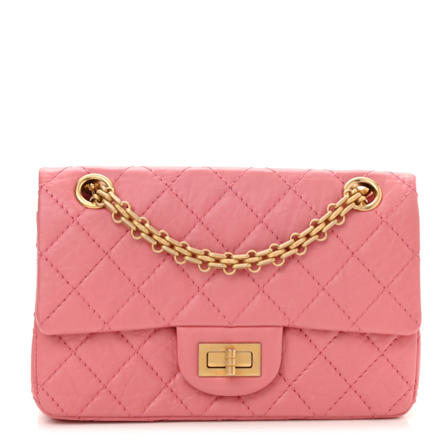 Chanel Aged Calfskin Quilted 2.55 Reissue Mini Flap Pink 1 of 9