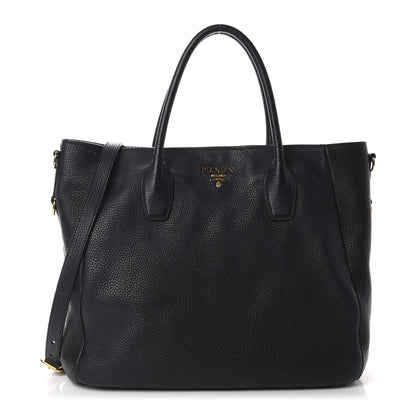 Prada Vitello Daino Shoulder Bag Black 1 of 13