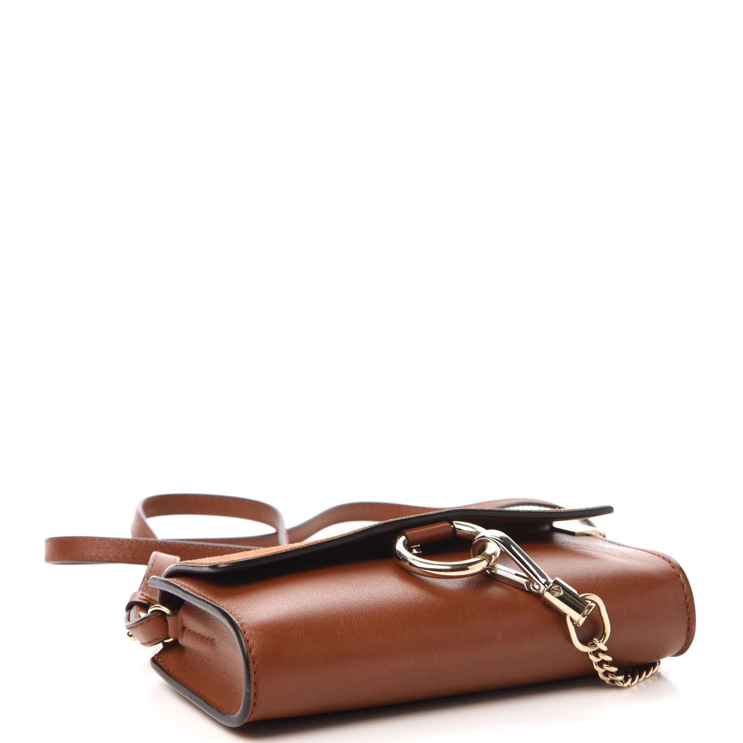 Chloe Suede Calfskin Mini Faye Shoulder Bag Tobacco 4 of 12