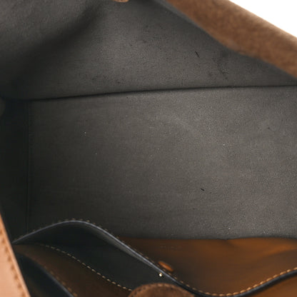 Fendi Vitello Grace Suede Snakeskin Small Flip Tote Nocciola Light Brown Marrone 7 of 11