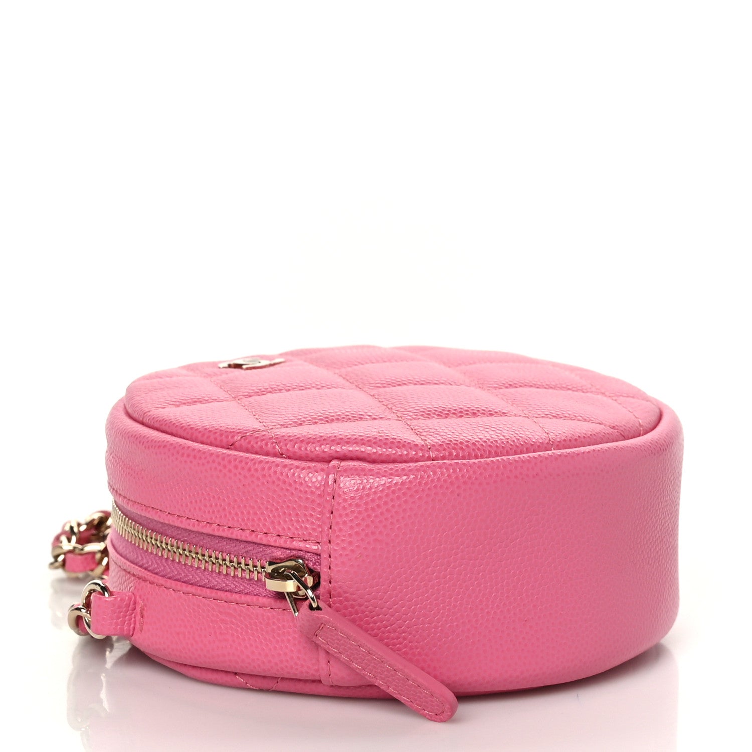 Chanel Caviar Quilted Round Clutch With Chain Pink 4 of 9