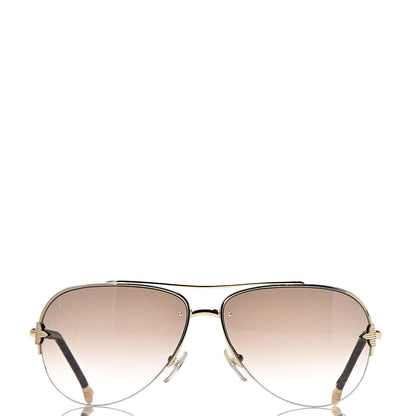 Louis Vuitton Monogram Petite Viola Pilote Aviator Sunglasses Z0571U Brown 2 of 7
