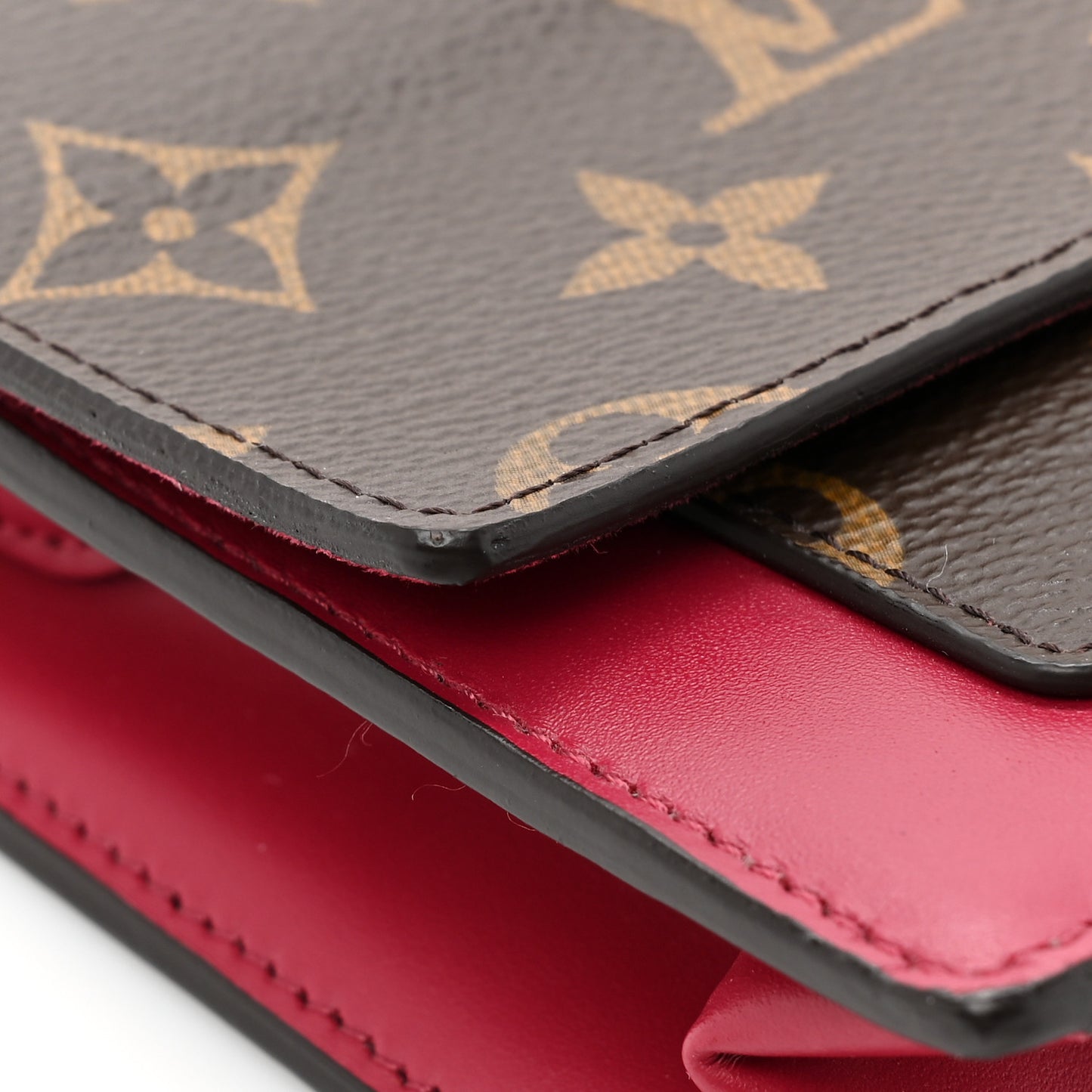 Monogram Flore Chain Wallet Fuchsia