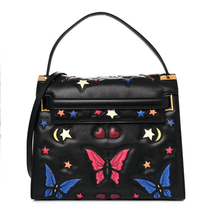 Valentino Garavani Calfskin Butterfly Embellished My Rockstud Frame Bag Black 1 of 9