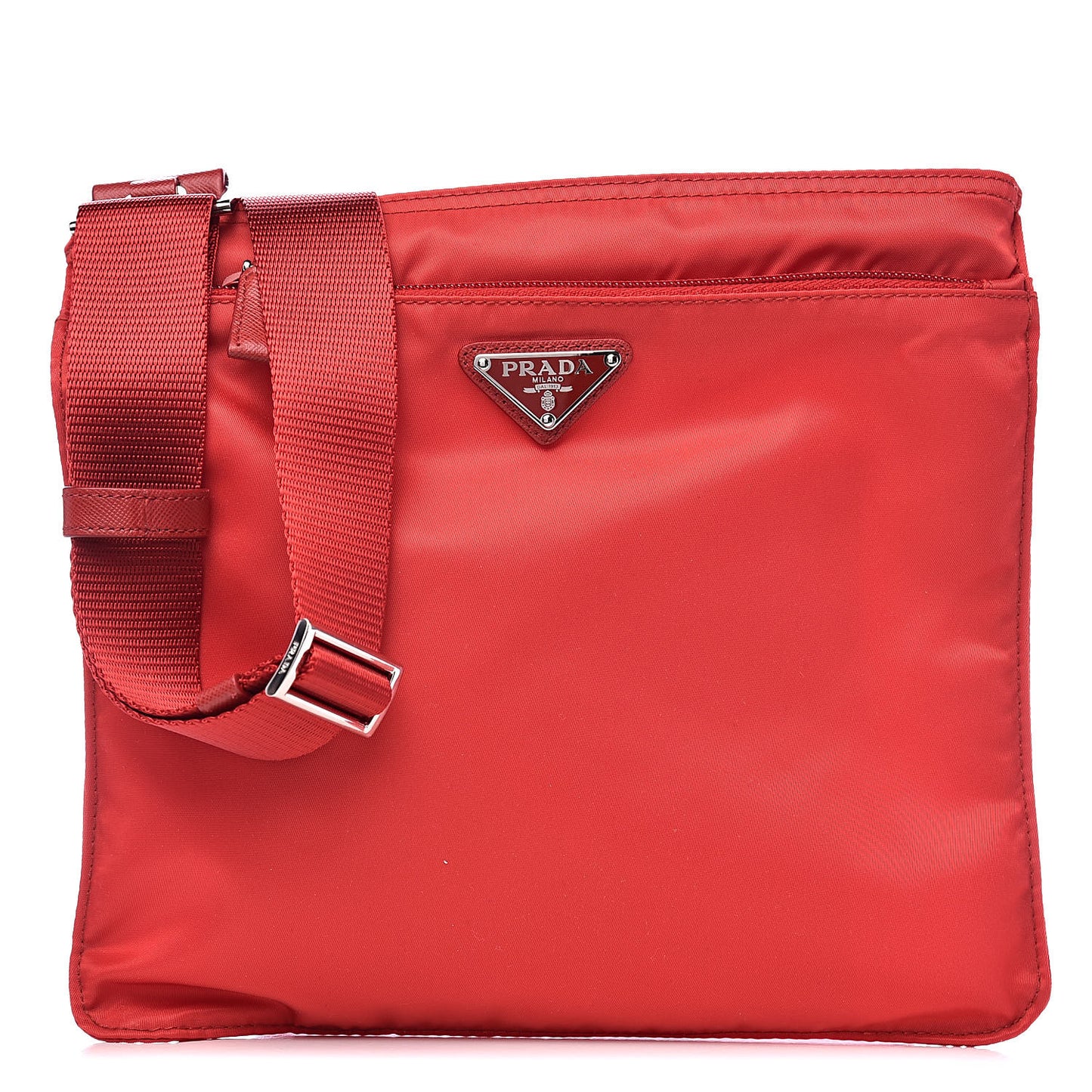 Nylon Vela Flat Messenger Bag Rosso