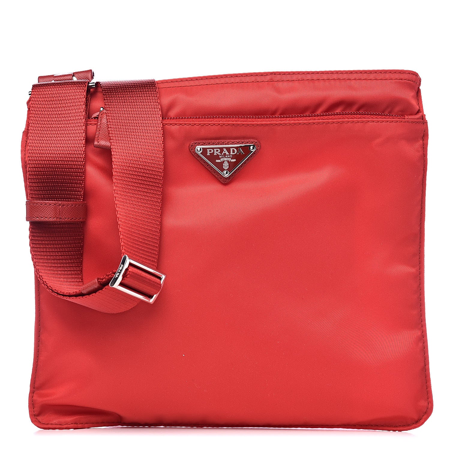 Prada Nylon Vela Flat Messenger Bag Rosso 1 of 10