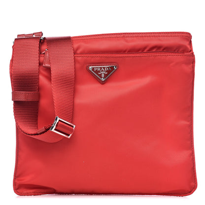 Prada Nylon Vela Flat Messenger Bag Rosso 1 of 10