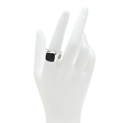 David Yurman Sterling Silver Onyx Exotic Stone Signet Ring 60 9 2 of 5