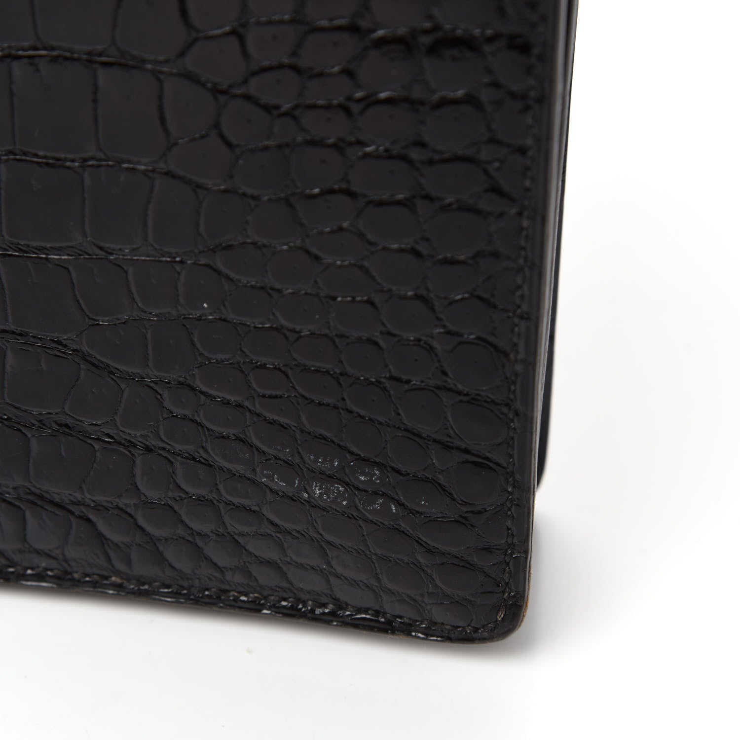 Hermes Shiny Porosus Crocodile Sac Boutonniere Black 10 of 17