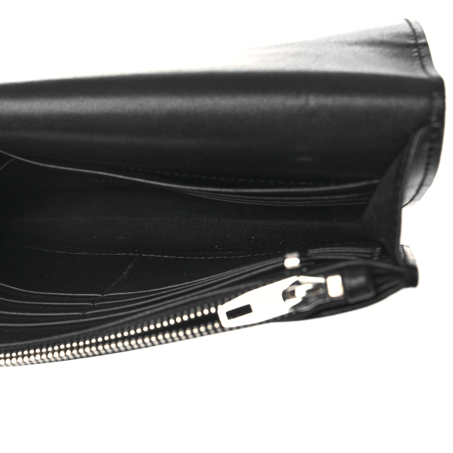 Balenciaga Veau Amp Plate Silver Chain Wallet Black 5 of 8