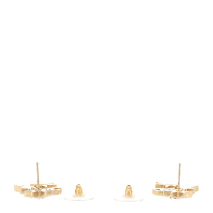 Chanel Crystal Pearl CC Star Drop Earrings Silver 3 of 4