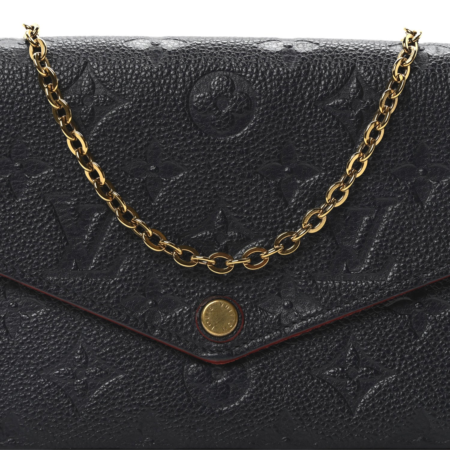 Louis Vuitton Empreinte Pochette Felicie Chain Wallet Marine Rouge 8 of 10
