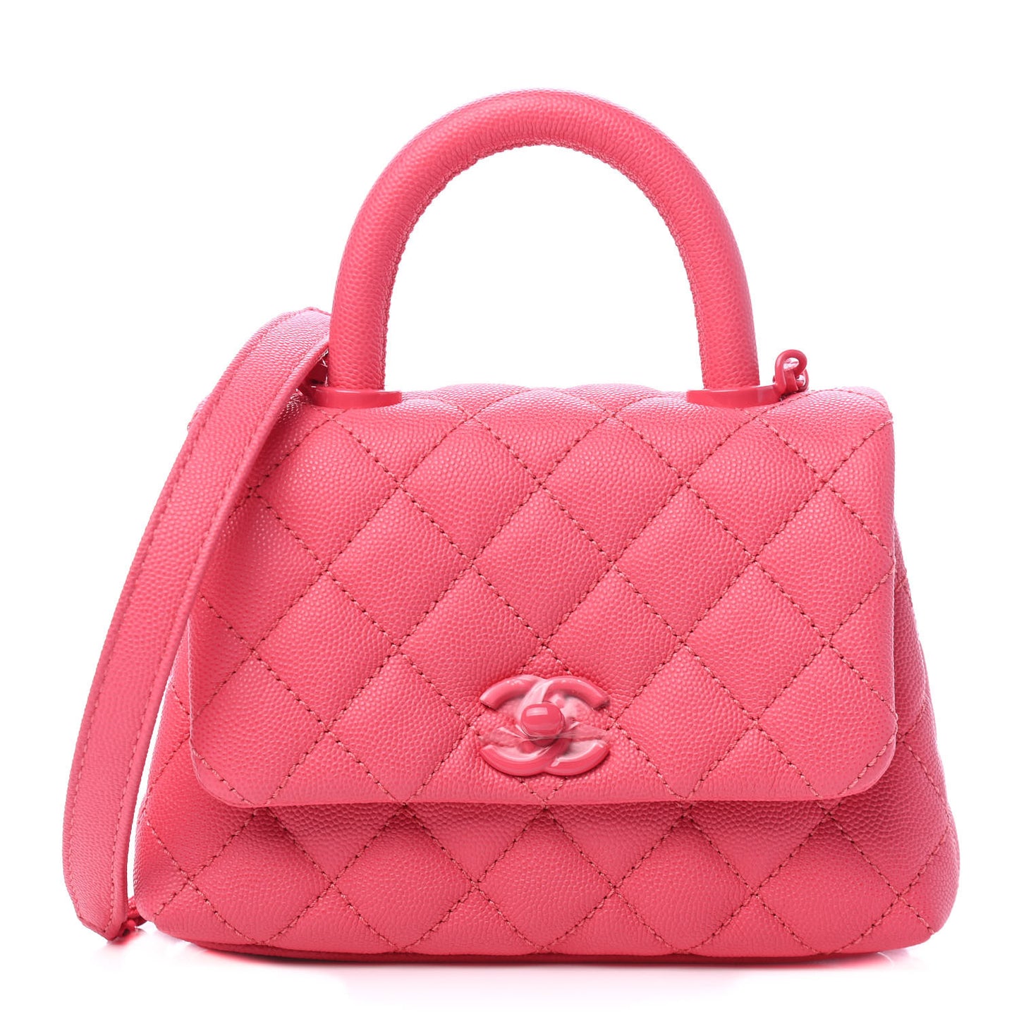 Caviar Quilted Incognito Extra Mini Coco Handle Flap Pink
