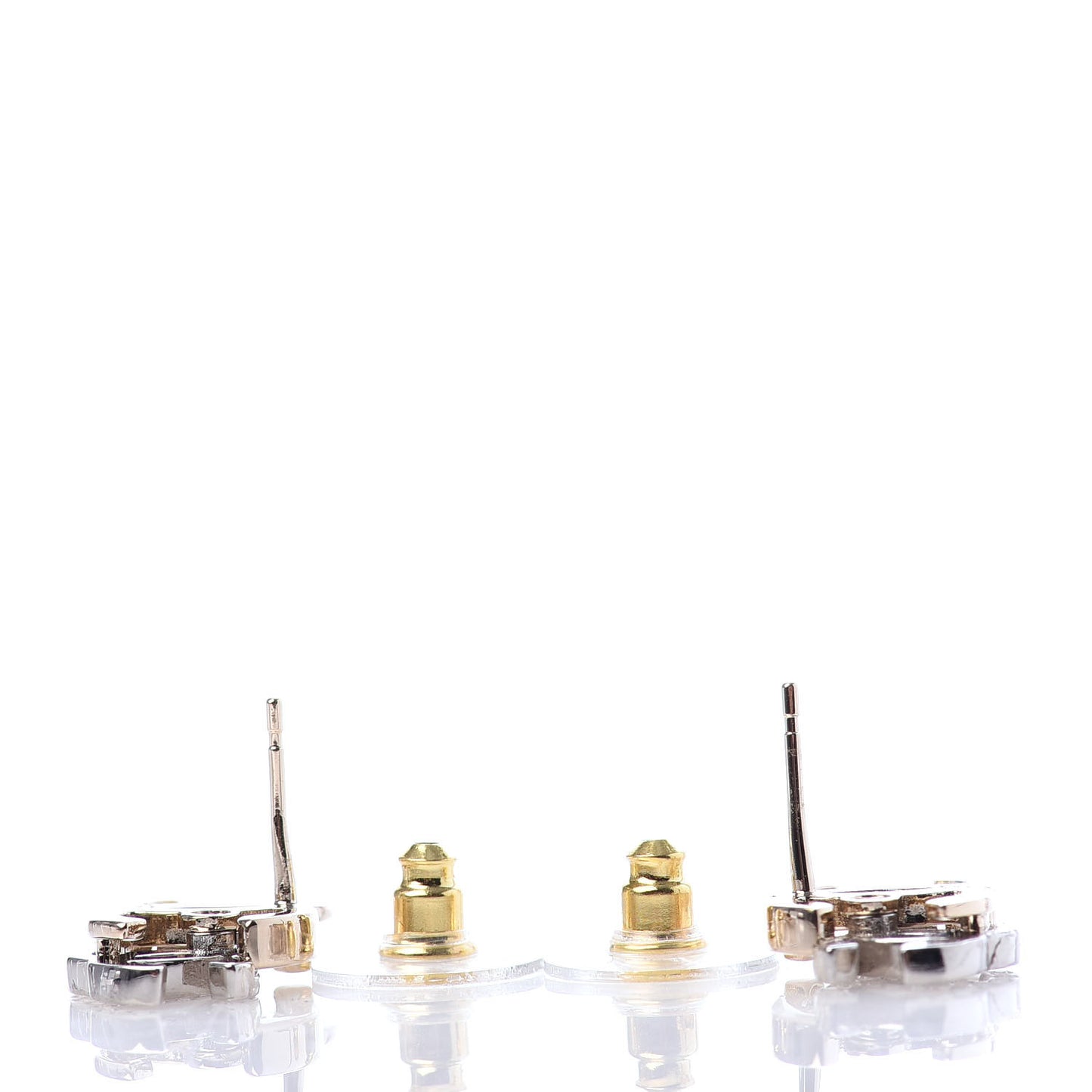 Crystal Double CC Earrings Gold Silver