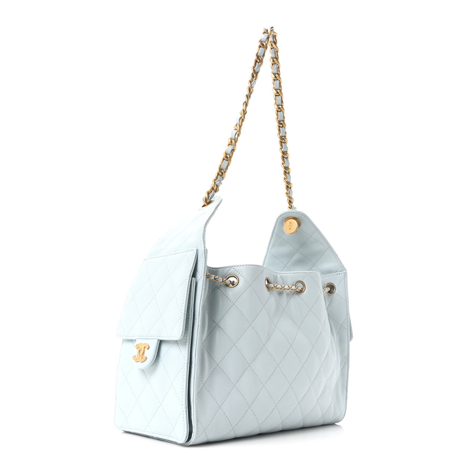 Chanel Caviar Quilted Small Chanel 25 Handbag Light Blue 3 of 11