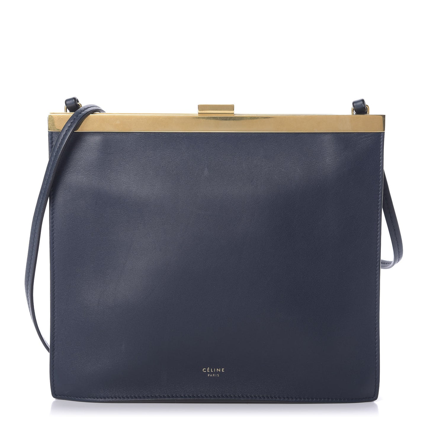 Smooth Calfskin Mini Clasp Bag Navy