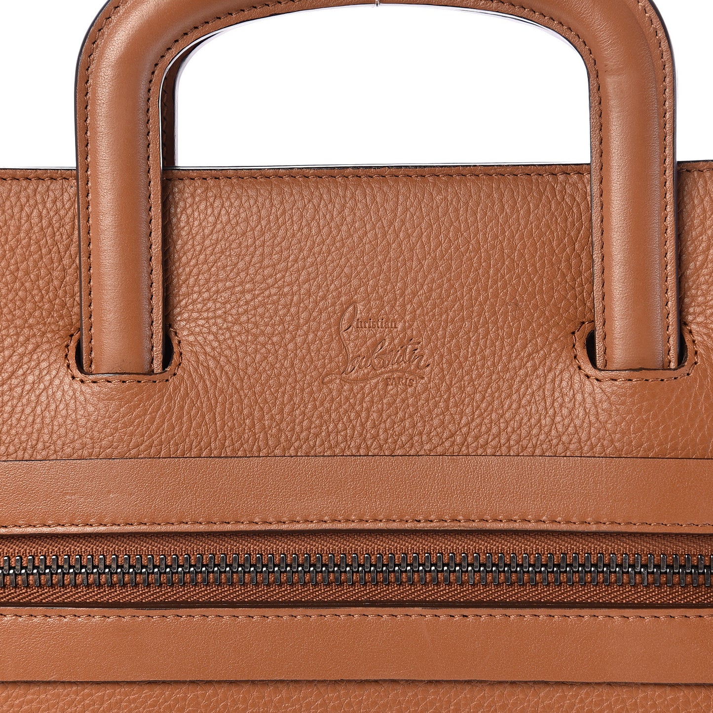 Calfskin Spiked Large Trictrac Portfolio Bag Cannelle