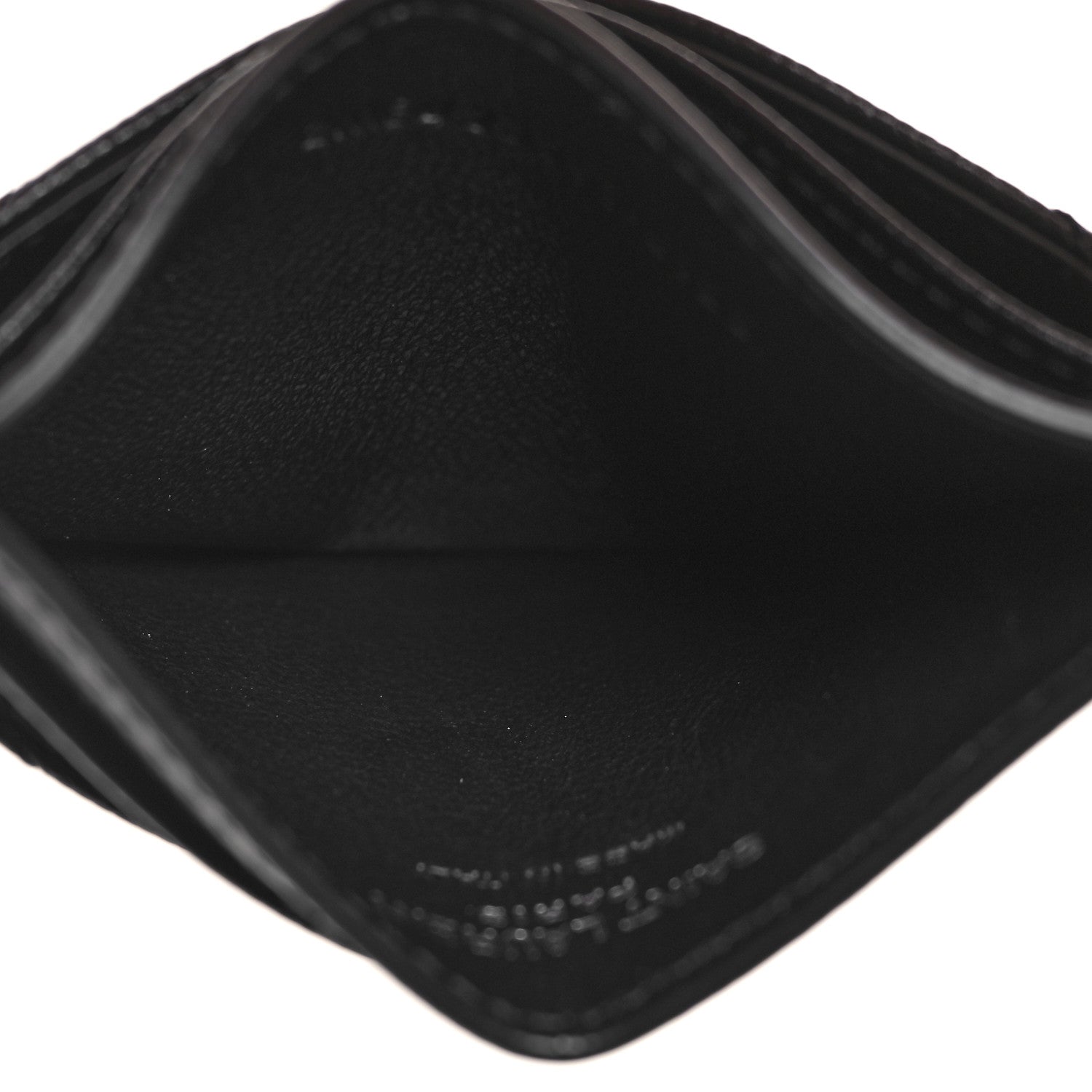 Saint Laurent Grain De Poudre Matelasse Chevron Monogram Credit Card Case Black 5 of 9