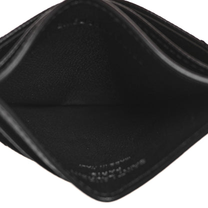 Saint Laurent Grain De Poudre Matelasse Chevron Monogram Credit Card Case Black 5 of 9