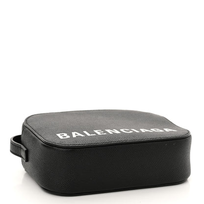 Balenciaga Signature Grained Calfskin Logo XS Ville Camera Bag Black White 4 of 10