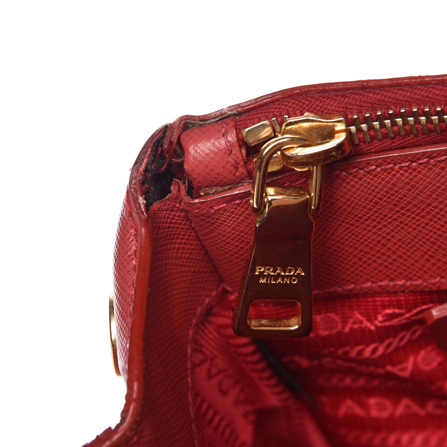 Prada Saffiano Lux Large Galleria Double Zip Tote Fuoco 11 of 17