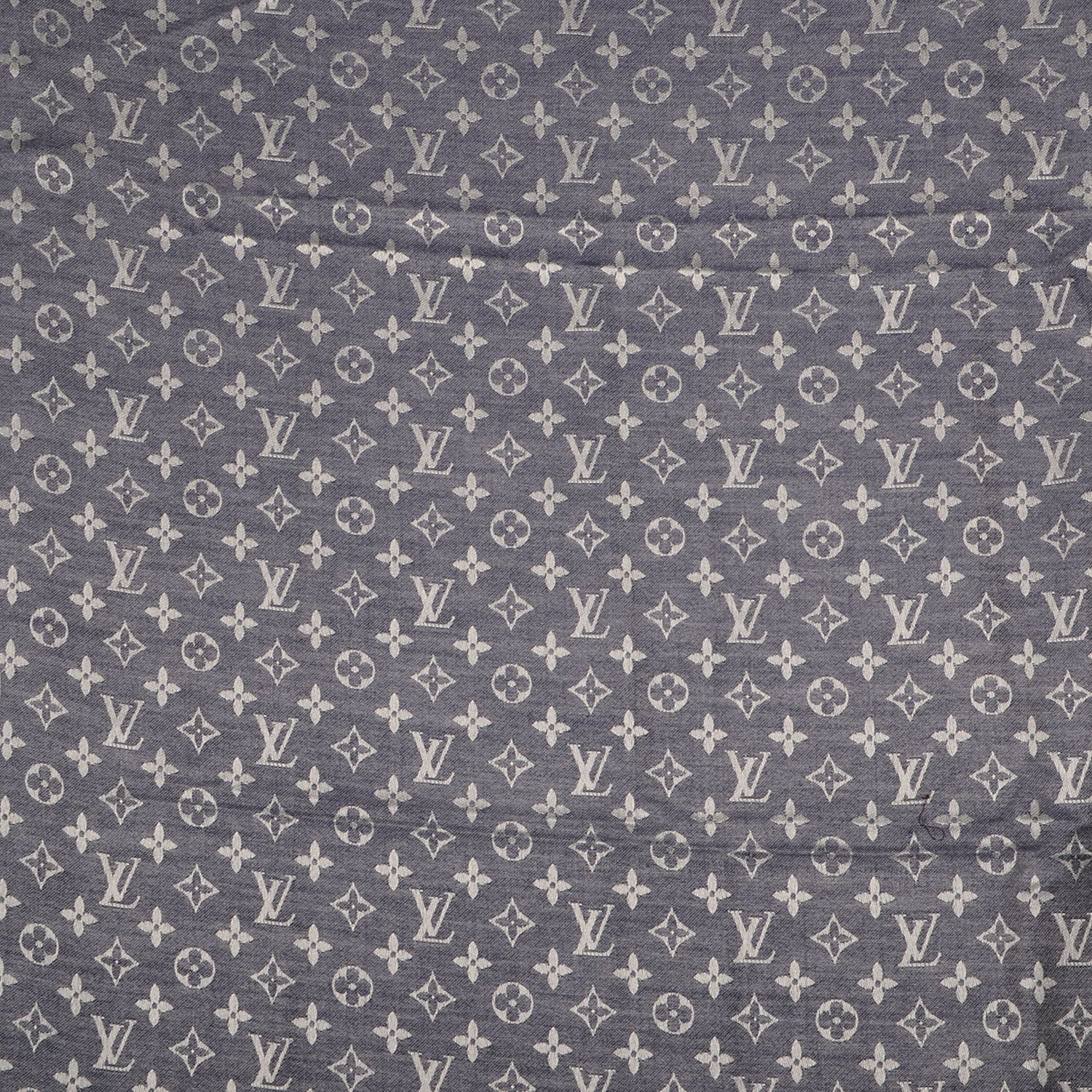 Louis Vuitton Silk Wool Monogram Denim Shawl Blue 1 of 5