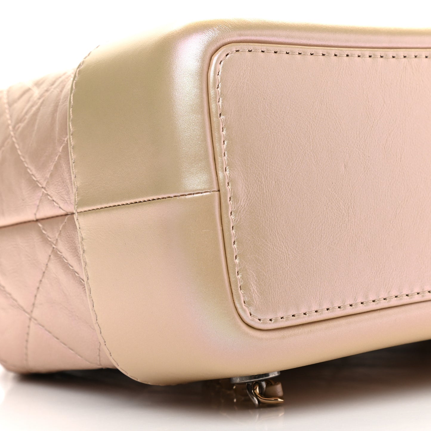 Iridescent Lambskin Calfskin Small Quilted Gabrielle Backpack Light Pink