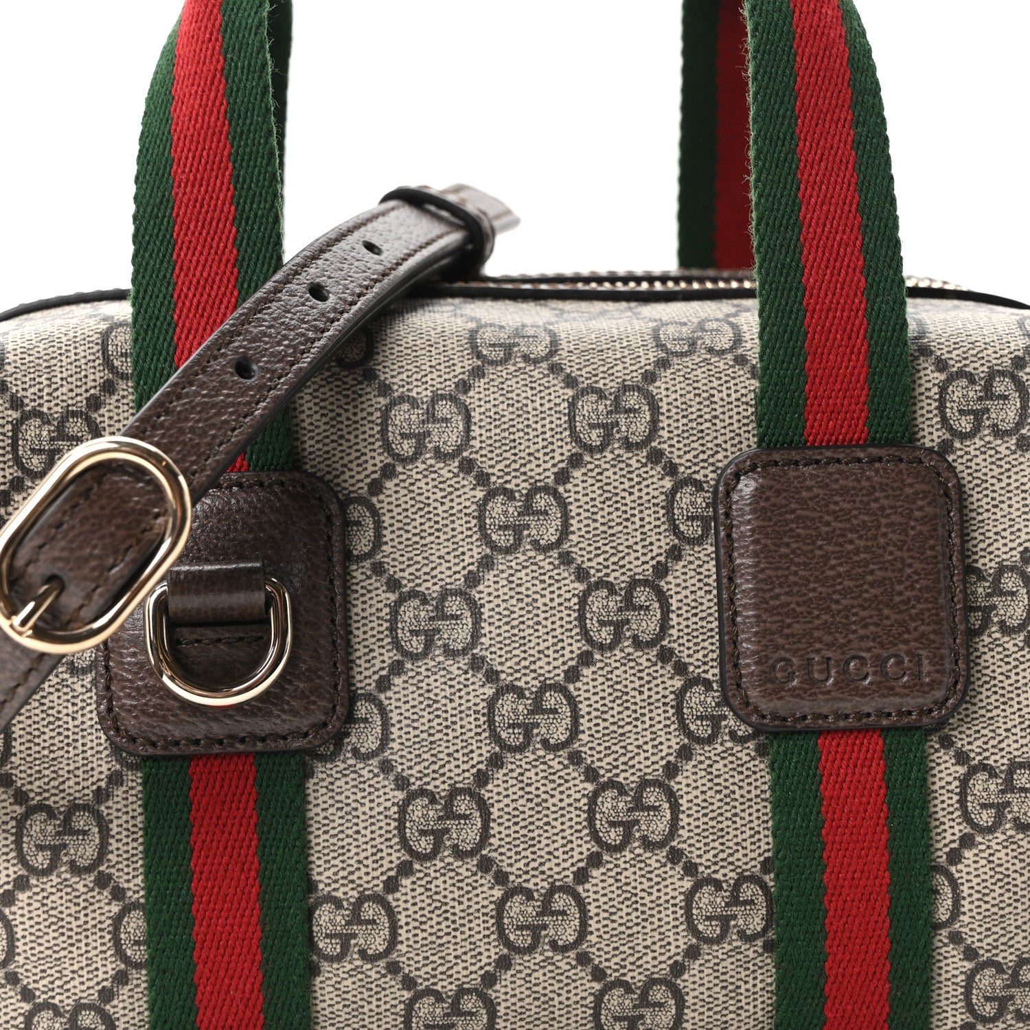 Gucci GG Supreme Web Mini GG Top Handle Bag Beige Ebony New Acero 8 of 10