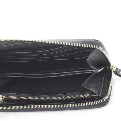 Valentino Garavani Pebbled Calfskin Rockstud Zip Around Wallet Black 5 of 9