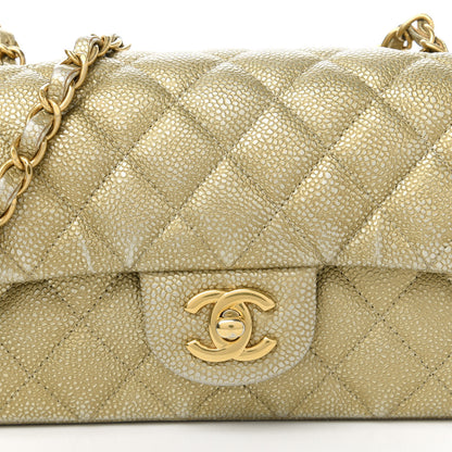 Chanel Metallic Caviar Quilted Mini Rectangular Flap Gold 10 of 11