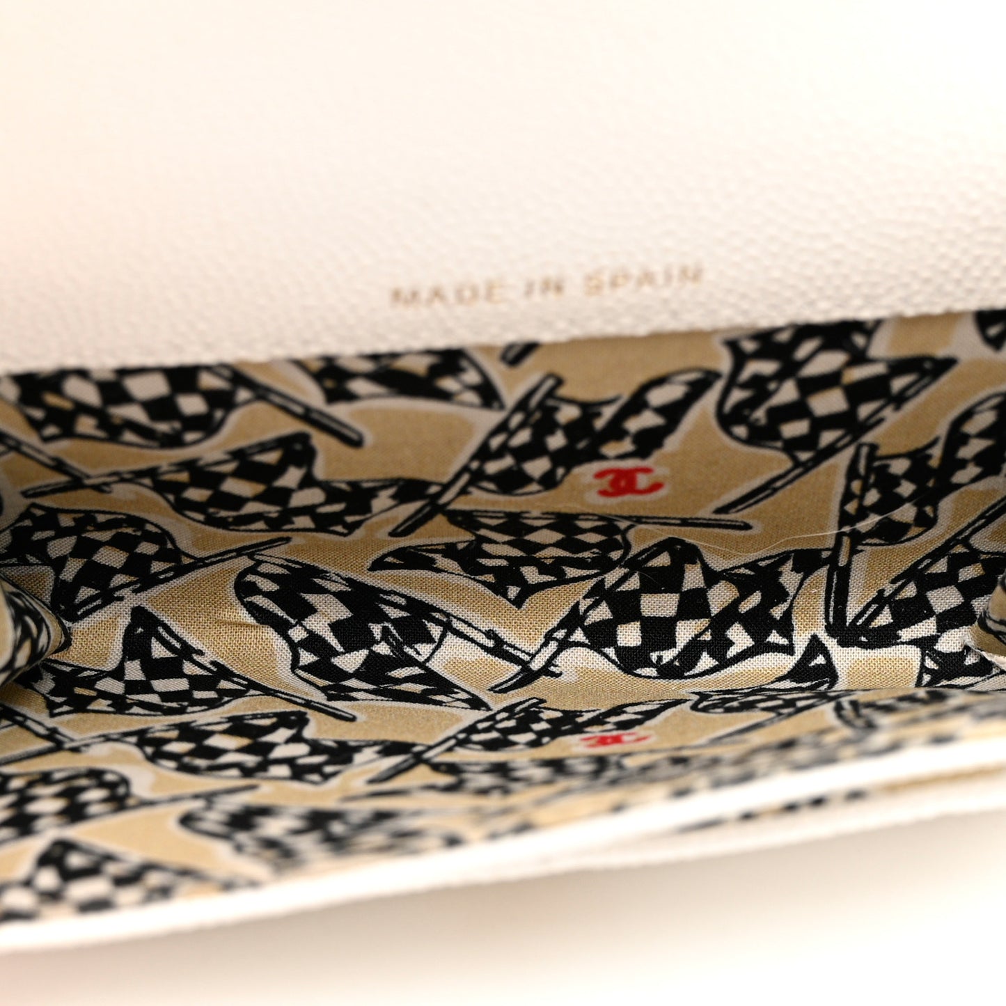 Caviar Quilted CC Flap Card Holder White