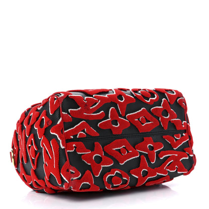 Louis Vuitton X UF Tufted Monogram Speedy Bandouliere 25 Black Red 4 of 12