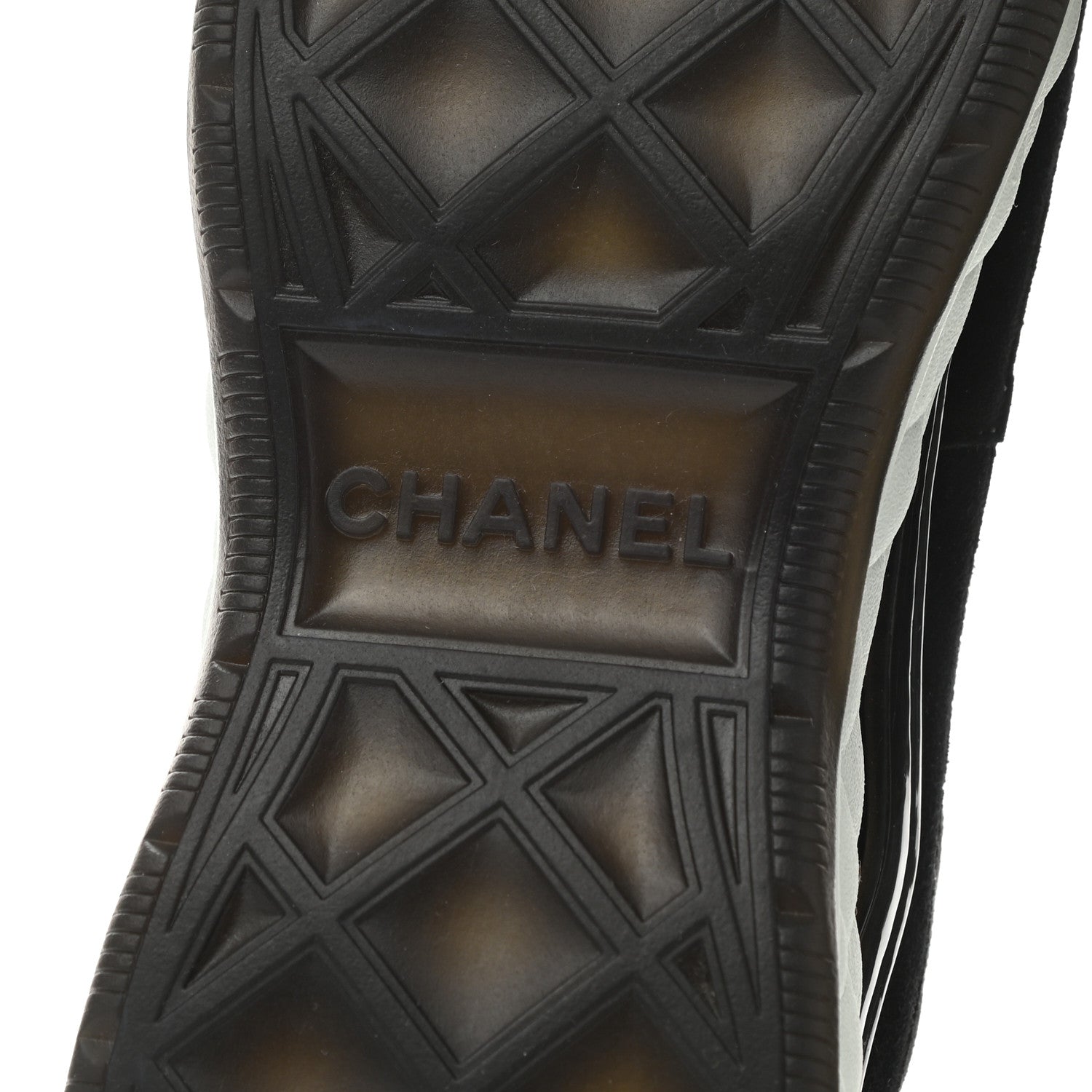 Chanel Fabric Suede CC Sneakers 38.5 Black Dark Grey 6 of 9