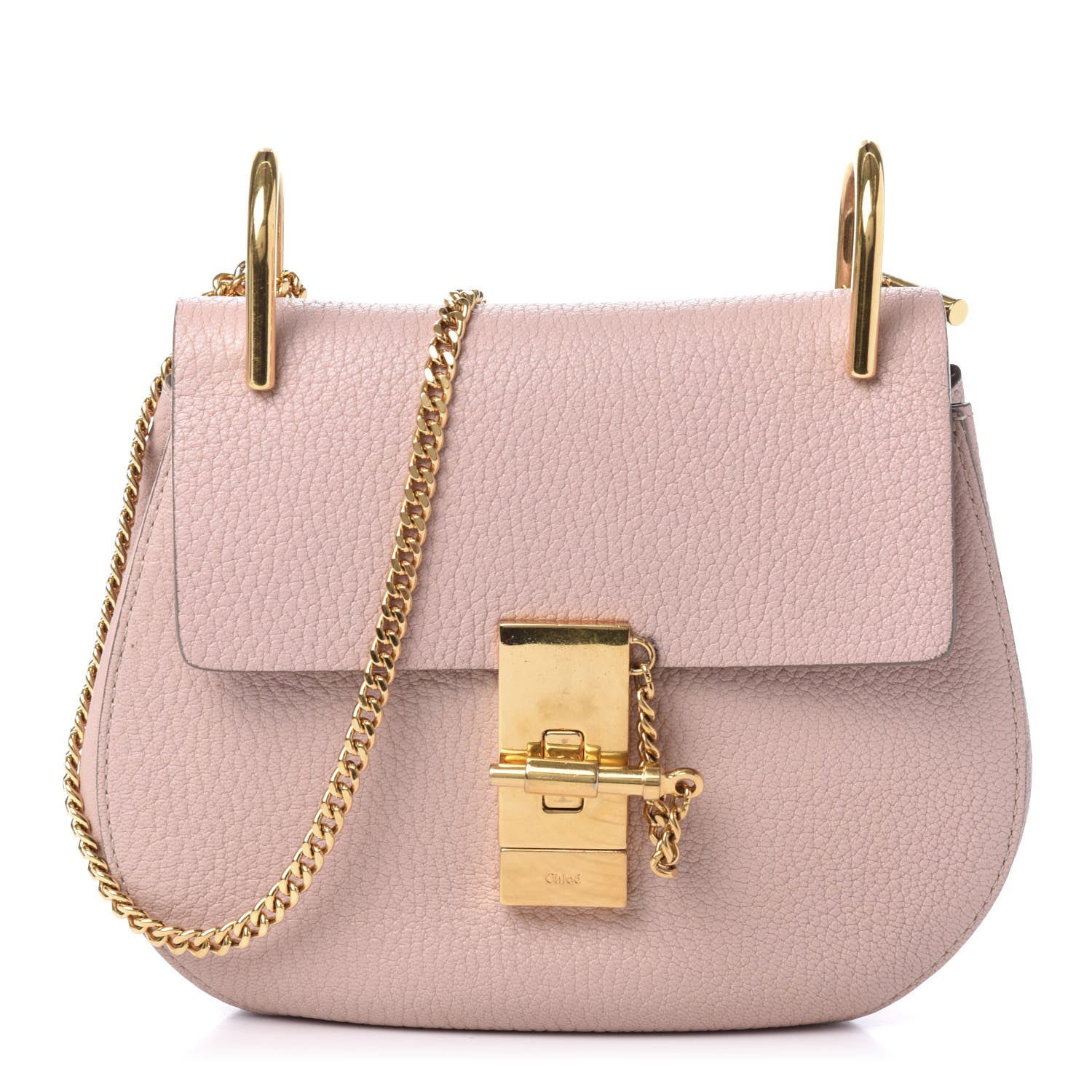 Chloe Grained Lambskin Mini Drew Shoulder Bag Cement Pink 1 of 8