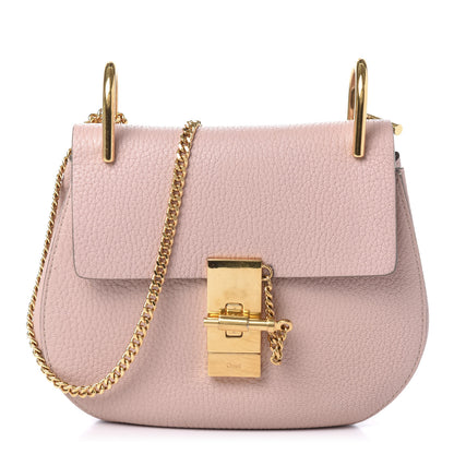 Chloe Grained Lambskin Mini Drew Shoulder Bag Cement Pink 1 of 8