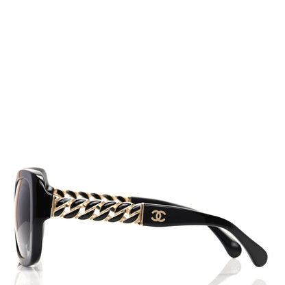 Chanel Acetate Metal Chain Square Sunglasses 5305 Black 3 of 8