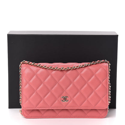 Chanel Caviar Quilted Wallet on Chain WOC Pink 12 of 12