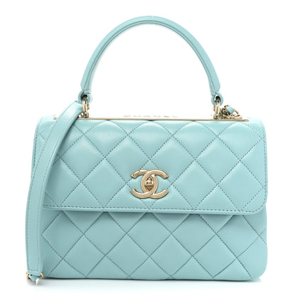 Chanel Lambskin Quilted Small Trendy CC Flap Dual Handle Bag Light Blue 1 of 14