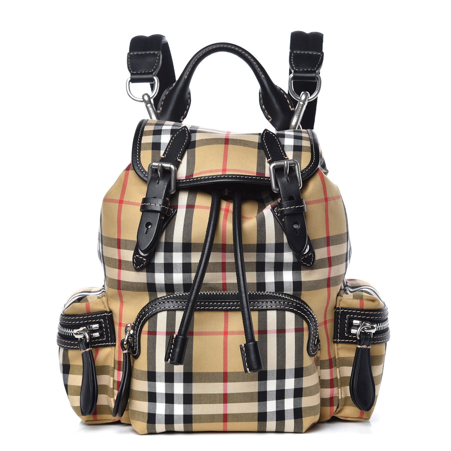 Vintage Check Small Rucksack Backpack Antique Yellow