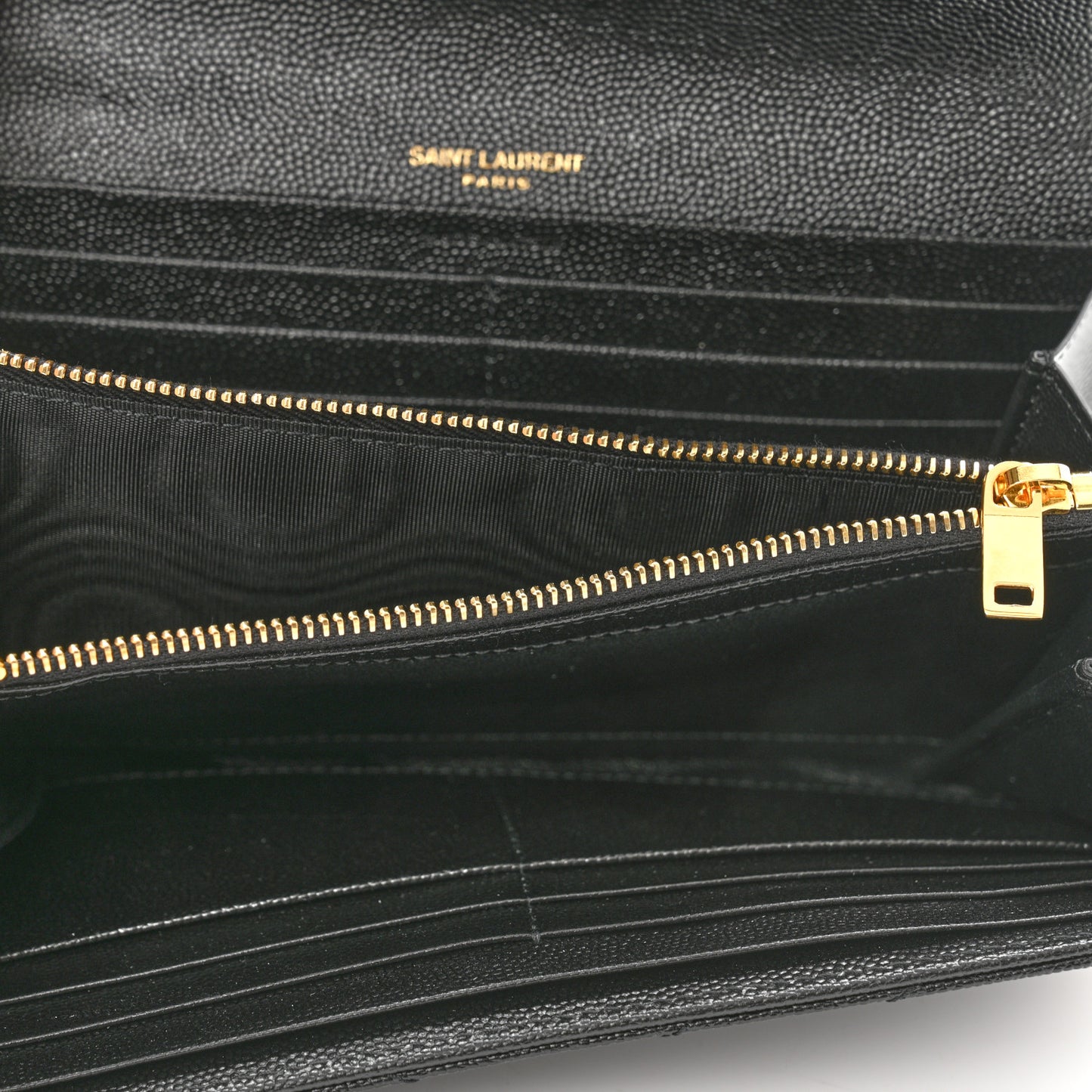 Grain De Poudre Matelasse Chevron Monogram Flap Wallet Black