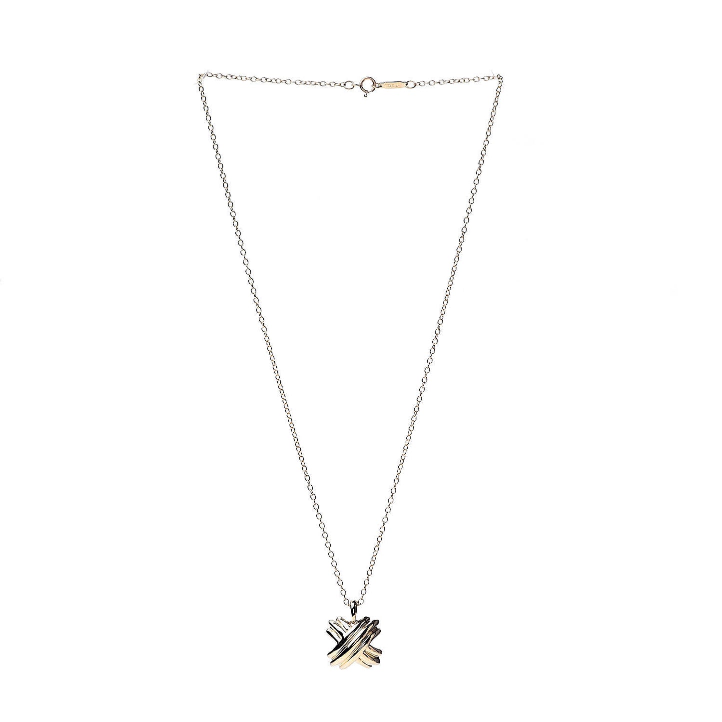18K Yellow Gold Signature X Pendant Necklace