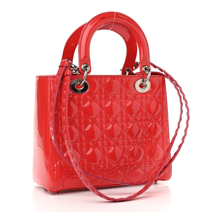 Christian Dior Patent Cannage Medium Lady Dior Red 2 of 15