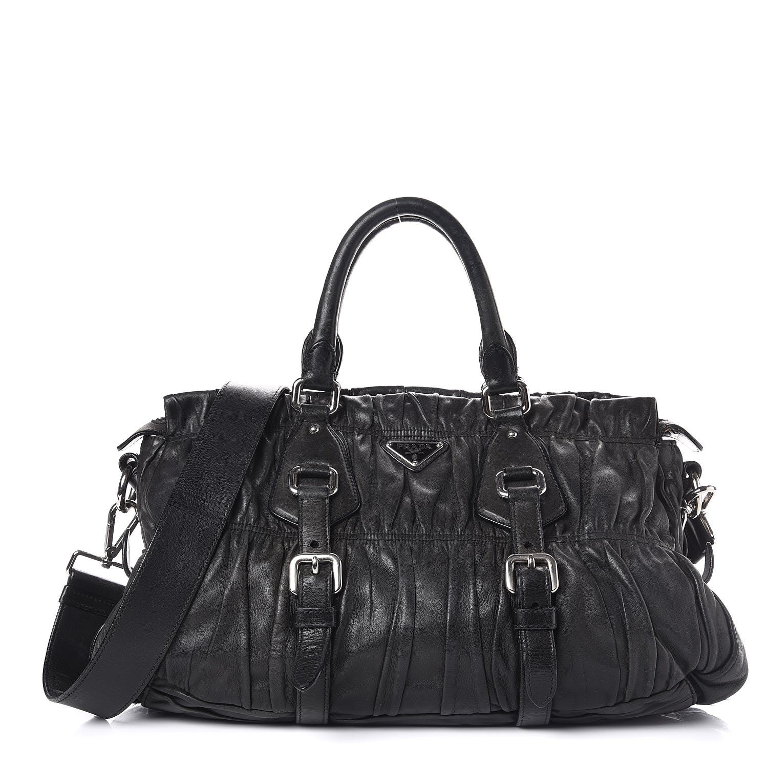 Prada Nappa Gaufre Shopping Satchel Black 1 of 20
