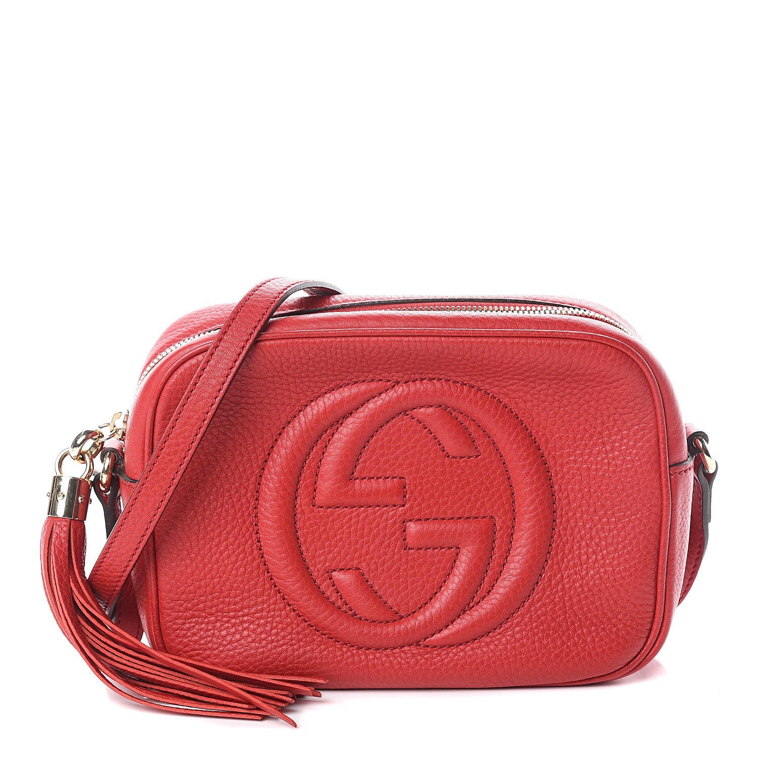 Gucci Pebbled Calfskin Small Soho Disco Bag Tabasco Red 1 of 8