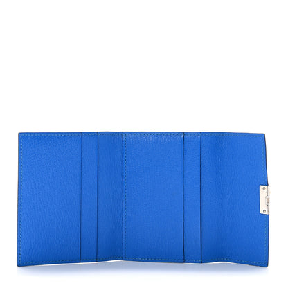 Hermes Chevre Mysore Mini Clic Card Holder Bleu Hydra 5 of 7