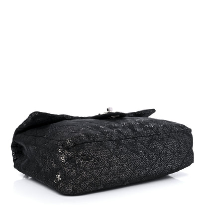 Chanel Hidden Sequin Maxi Flap Black 3 of 9