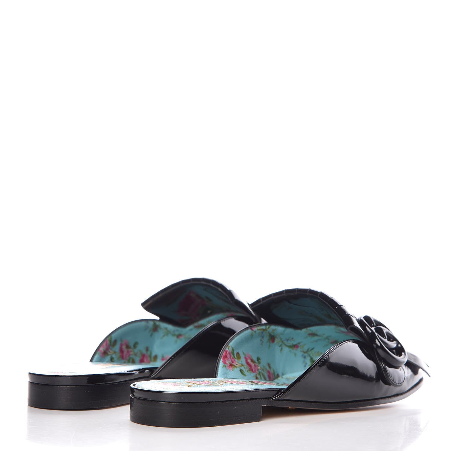 Gucci Vernice Crystal GG Marmont Fringe Slippers 36.5 Black 4 of 12