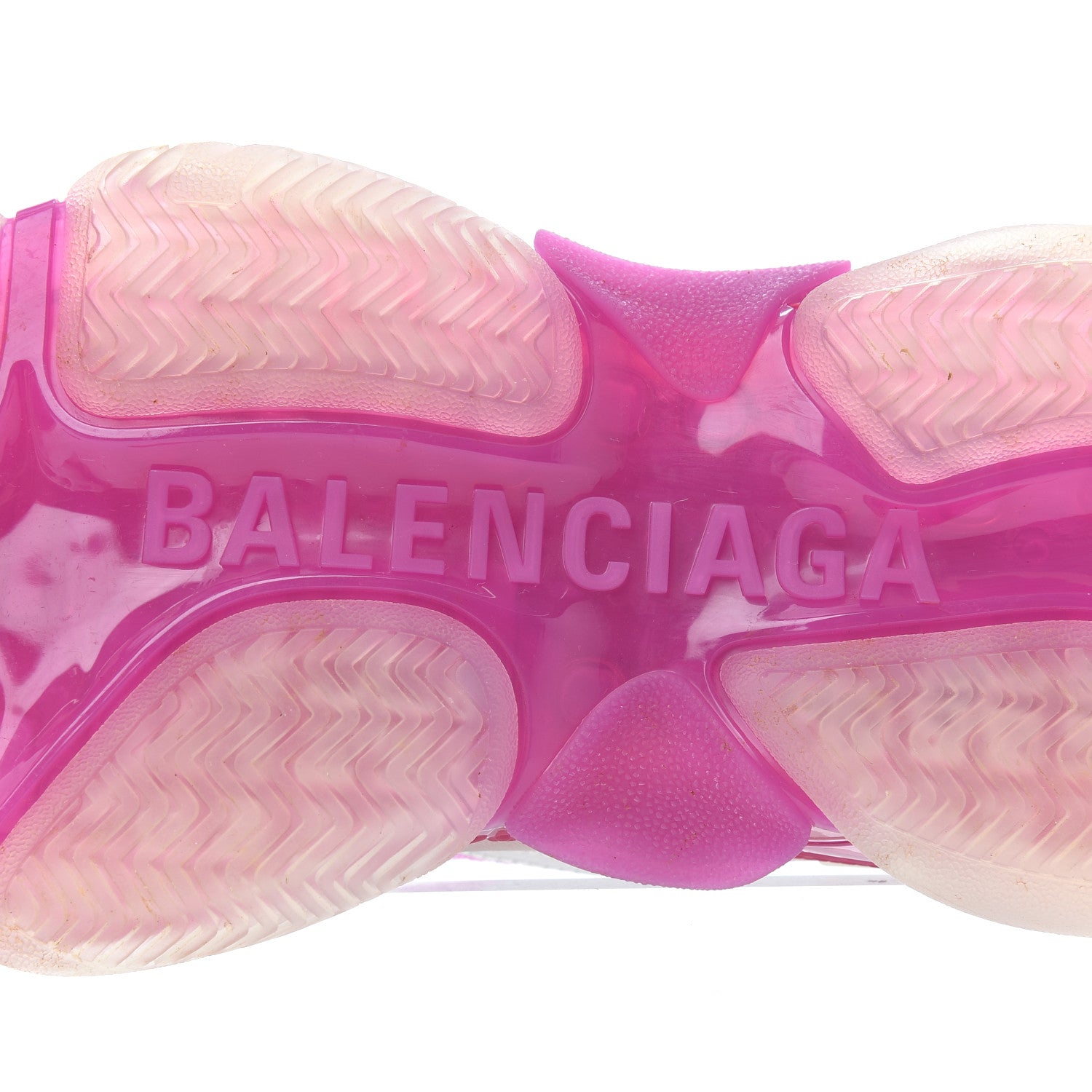 Balenciaga Fabric Mesh Clear Sole Womens Triple S Sneakers 37 White Pink 6 of 17